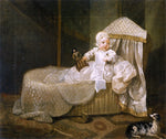 Gerard Anne Edwards Hamilton, in His Cradle, vintage artwork by William Hogarth, 12x8" (A4) Poster