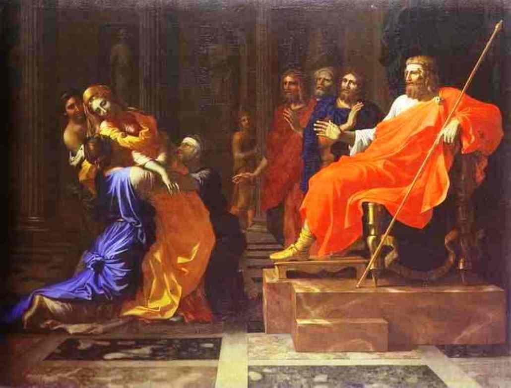 Esther Before Assuerus, vintage artwork by Nicolas Poussin, 12x8" (A4) Poster