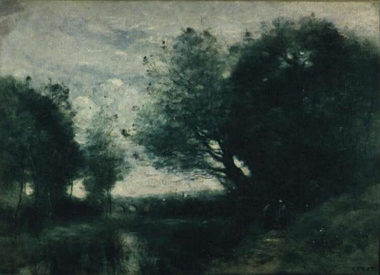 The Bridge at Palluel, vintage artwork by Jean-Baptiste-Camille Corot, A3 (16x12") Poster Print
