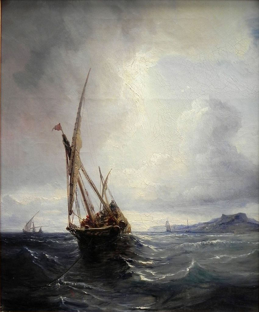Smugglers' Boat in the Bay of Biscay, vintage artwork by Theodore Gudin, A3 (16x12") Poster Print