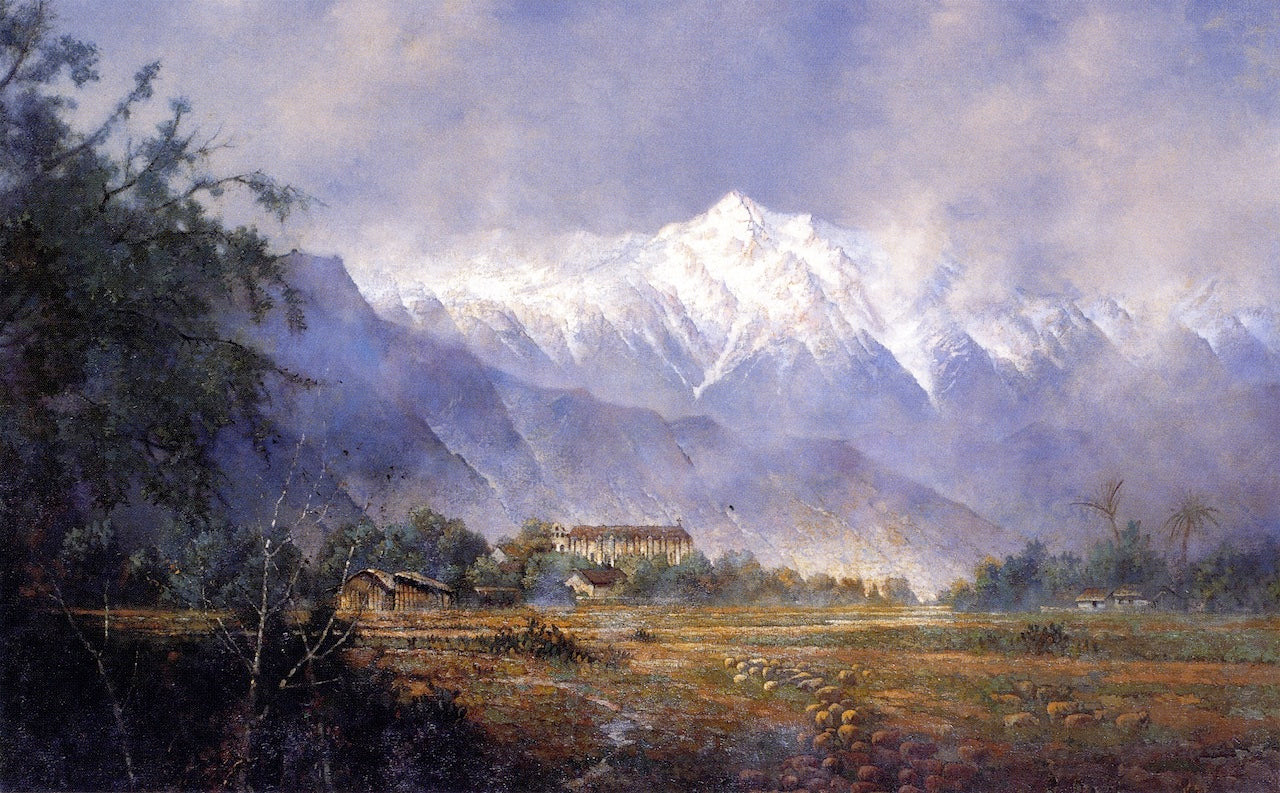 San Gabriel Mission, vintage artwork by Edwin Deakin, 12x8" (A4) Poster