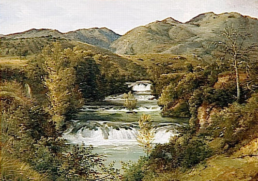 Mountain Landscape with Torrent, vintage artwork by Achille-Etna Michallon, A3 (16x12") Poster Print