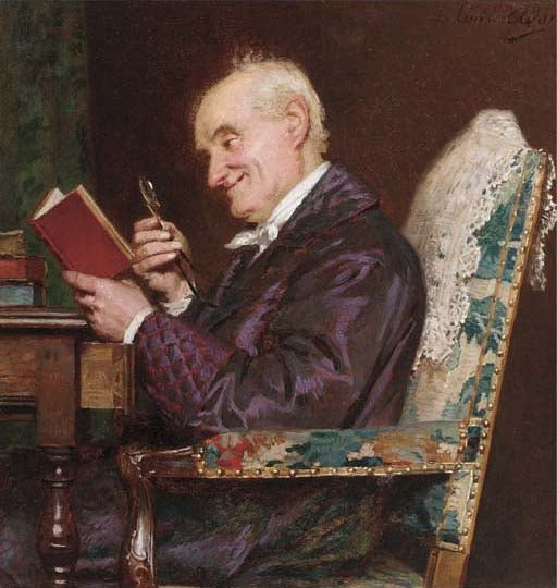 An Amusing Story, vintage artwork by Louis-Emile Adan, 12x8" (A4) Poster