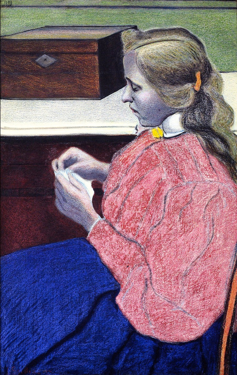 Portrait of Rachel, the Artist's Sister, vintage artwork by Leon Spilliaert, 12x8" (A4) Poster