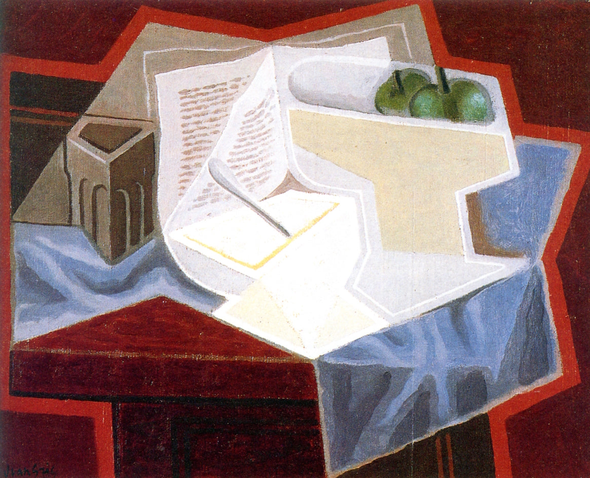 Bowl and Fruit Dish, vintage artwork by Juan Gris, 12x8" (A4) Poster