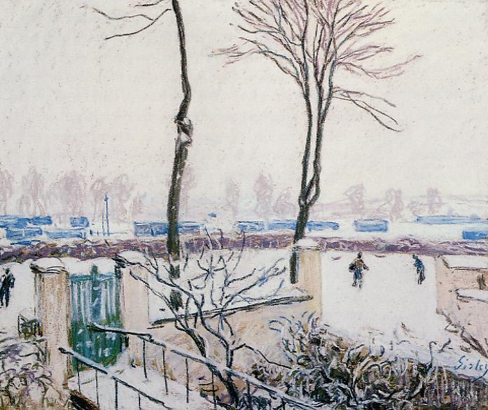 Approach to the Railway Station, vintage artwork by Alfred Sisley, 12x8" (A4) Poster