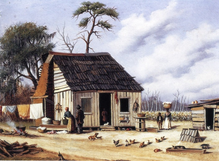 Board and Batten Northern South Carolina Cabin, vintage artwork by William Aiken Walker, 12x8" (A4) Poster