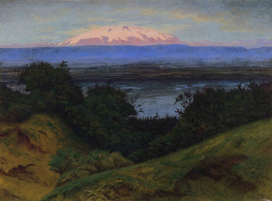 Hekla from Laugardalur, vintage artwork by Thorarin Benedikt Thorlaksson, 12x8" (A4) Poster