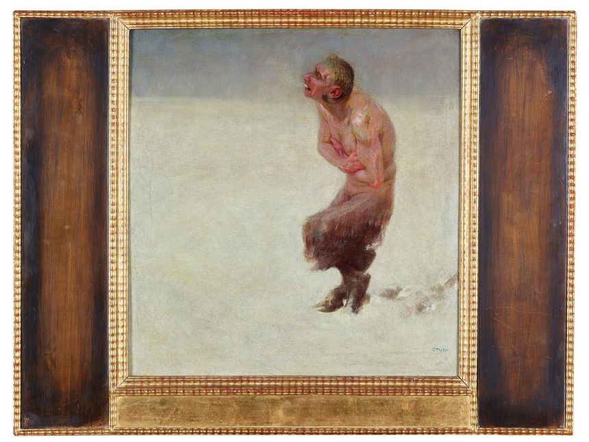 Verirrt, vintage artwork by Franz von Stuck, 12x8" (A4) Poster