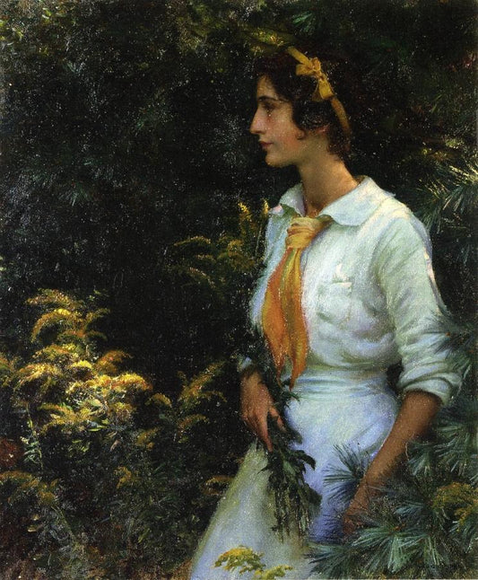 Goldenrod, vintage artwork by Charles Courtney Curran, 12x8" (A4) Poster
