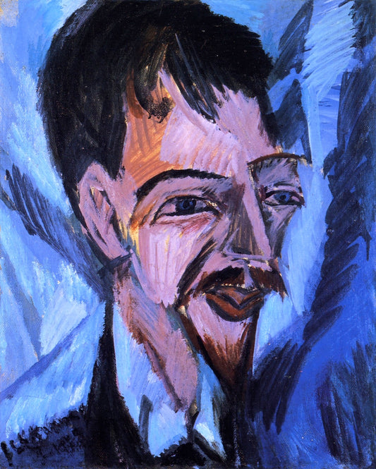 Dr. Alfred Döblin, vintage artwork by Ernst Ludwig Kirchner, 12x8" (A4) Poster