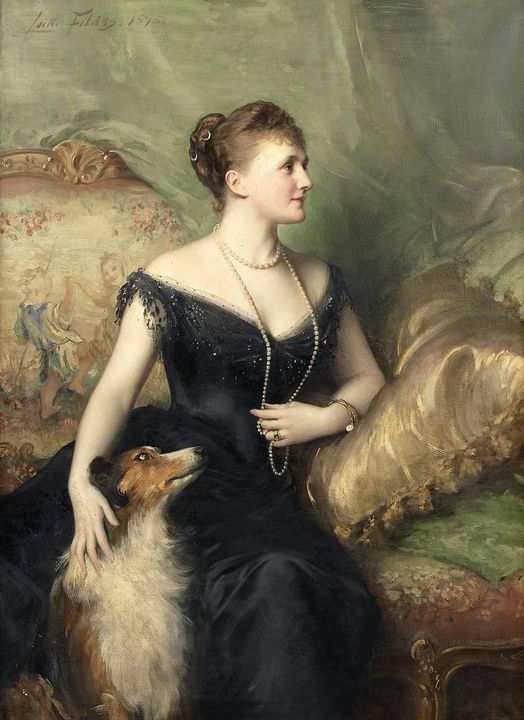 Portrait of Mrs Arthur James, vintage artwork by Sir Luke Fildes, 12x8" (A4) Poster