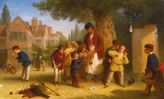 Village School in Bedfordshire, vintage artwork by John Morgan, 12x8" (A4) Poster