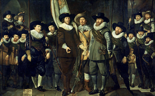 The Company of Captain Allaert Cloeck and Lieutenant Lucas Jacobsz. Rotgans, vintage artwork by Thomas de Keyser, 12x8" (A4) Poster