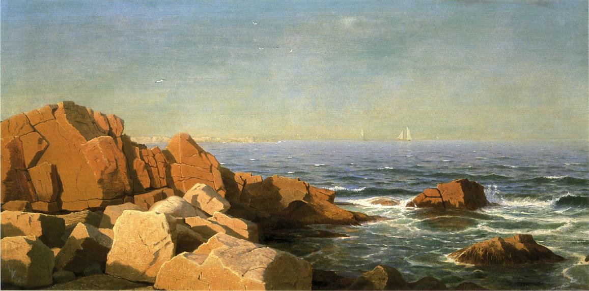Sunny Afternoon, Newport, Rhode Island, vintage artwork by William Stanley Haseltine, 12x8" (A4) Poster
