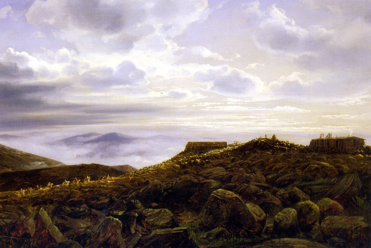 Summit of Mount Washington in the White Mountains, vintage artwork by Ferdinand Richardt, A3 (16x12") Poster Print