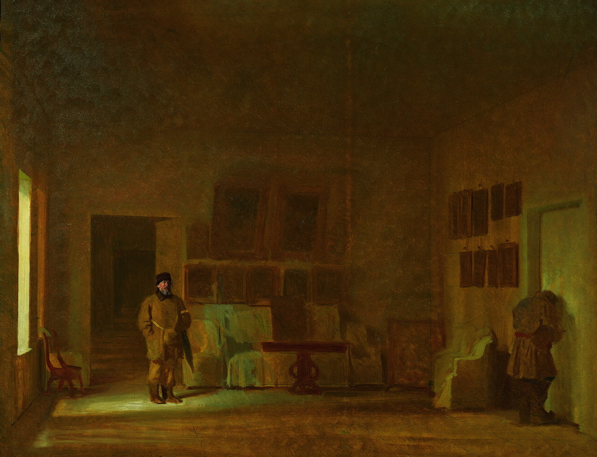 Inspecting the Old House, vintage artwork by Ivan Kramskoi, 12x8" (A4) Poster