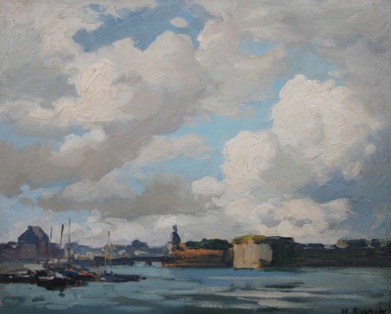 Le port de Concarneau, vintage artwork by Henri Alphonse Barnoin, 12x8" (A4) Poster