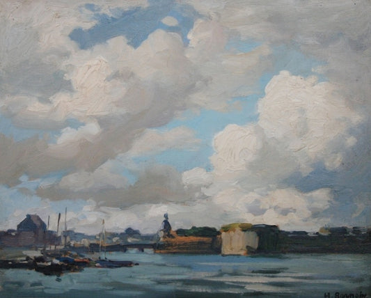 Le port de Concarneau, vintage artwork by Henri Alphonse Barnoin, 12x8" (A4) Poster