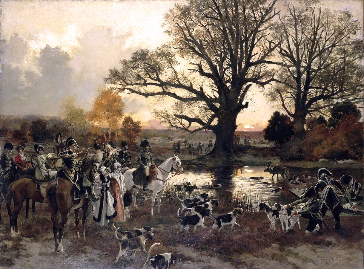 ing in the Forest of Fontainebleau, 1807 by Francois Flameng,A3(16x12")Poster
