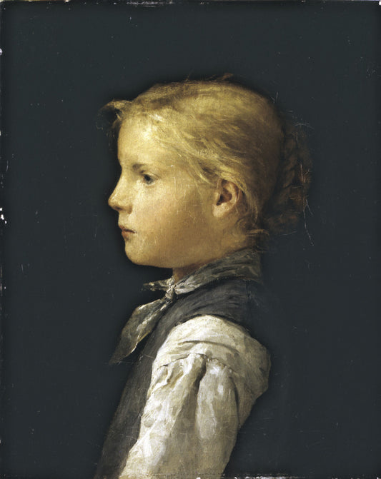 Blond Girl, vintage artwork by Albert Anker, 12x8" (A4) Poster