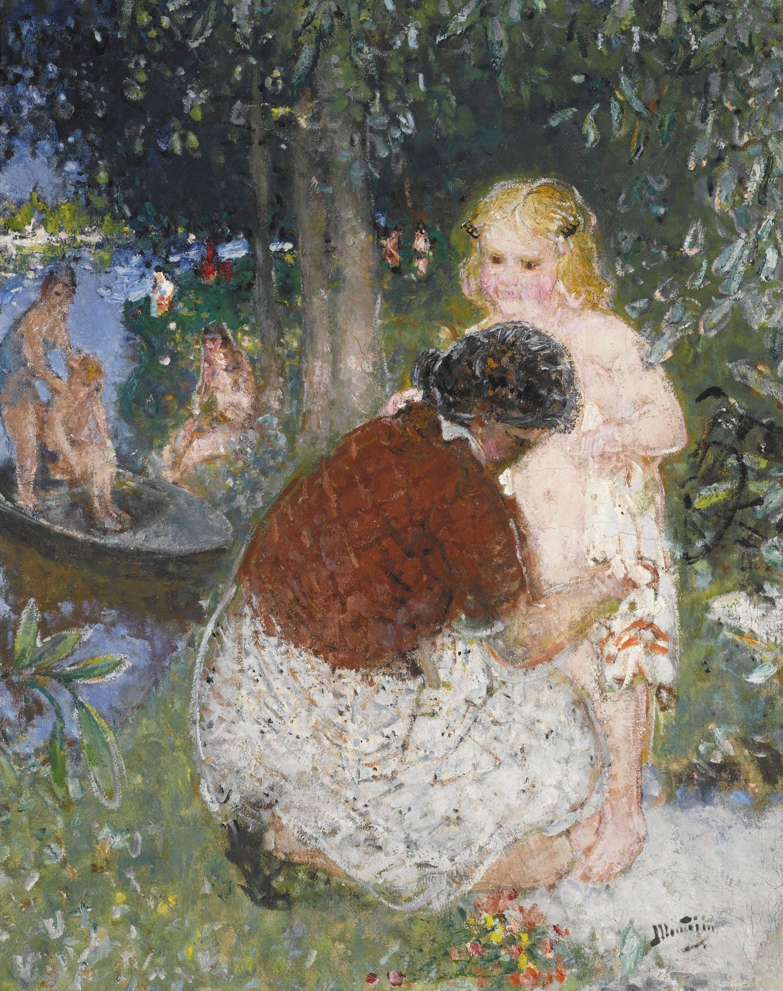 Bathing in Summer by Pierre-Eugène Montézin,16x12(A3) Poster