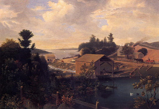 Lanesville, the Mill, vintage artwork by Fitz Henry Lane, A3 (16x12") Poster Print