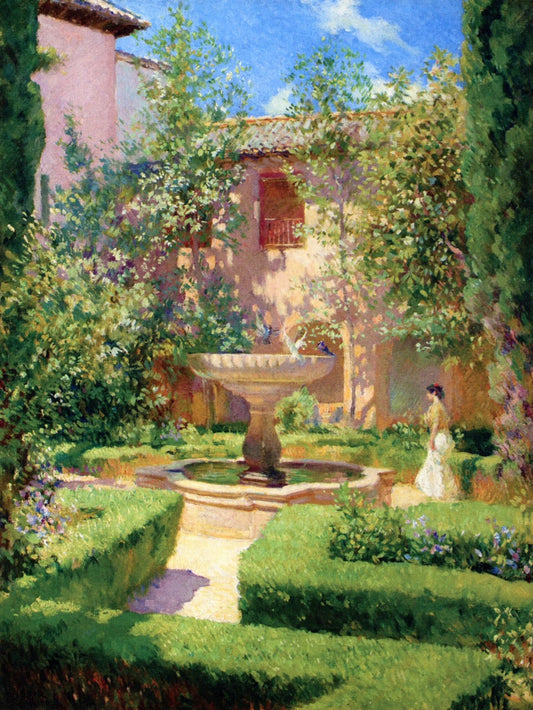 Granada, vintage artwork by Francis Luis Mora, 12x8" (A4) Poster