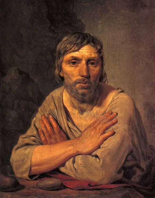 Peasant, vintage artwork by Alexei Venetsianov, 12x8" (A4) Poster
