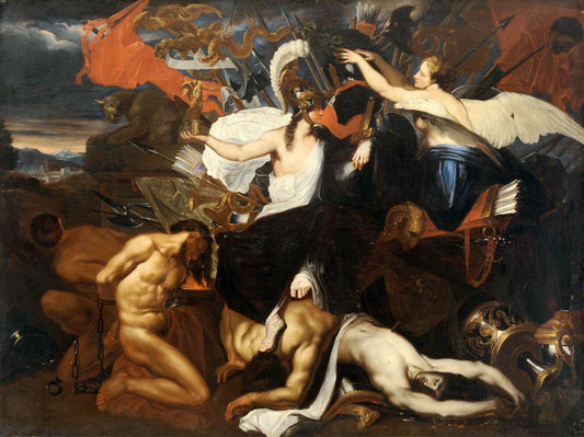 Allegory of the Foundation of Rome, vintage artwork by Bertholet Flemalle, 12x8" (A4) Poster