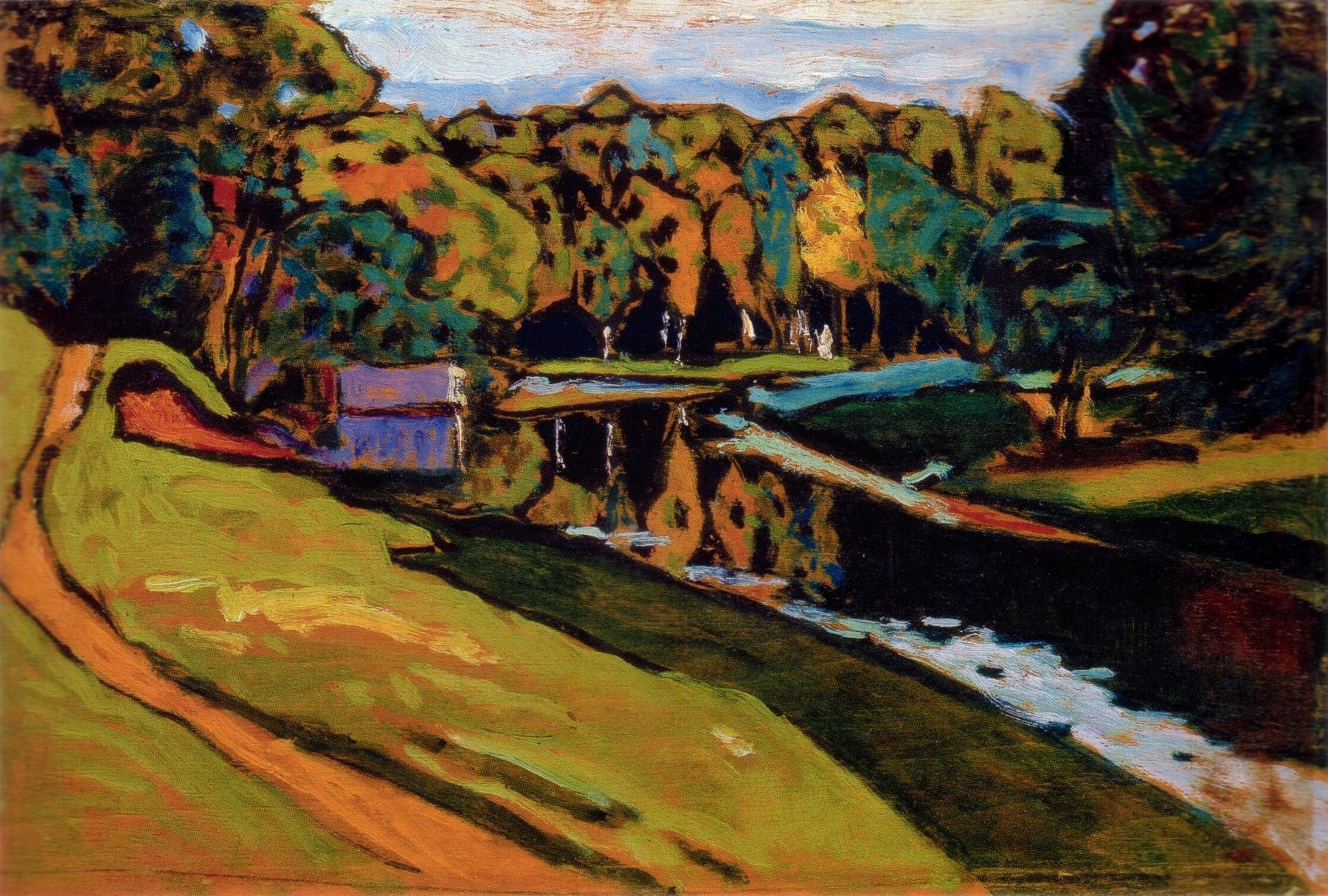 Autumn. Study, vintage artwork by Wassily Kandinsky, 12x8" (A4) Poster