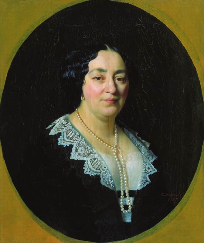 Portrait of Ekaterina Lazareva, vintage artwork by Sergei Zaryanko, A3 (16x12") Poster Print