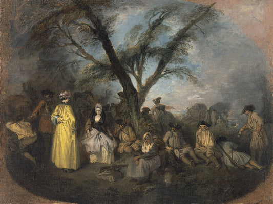 The Rest, vintage artwork by Jean-Antoine Watteau, 12x8" (A4) Poster