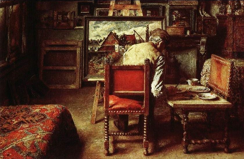 The Restorer, vintage artwork by Henri de Braekeleer, 12x8" (A4) Poster