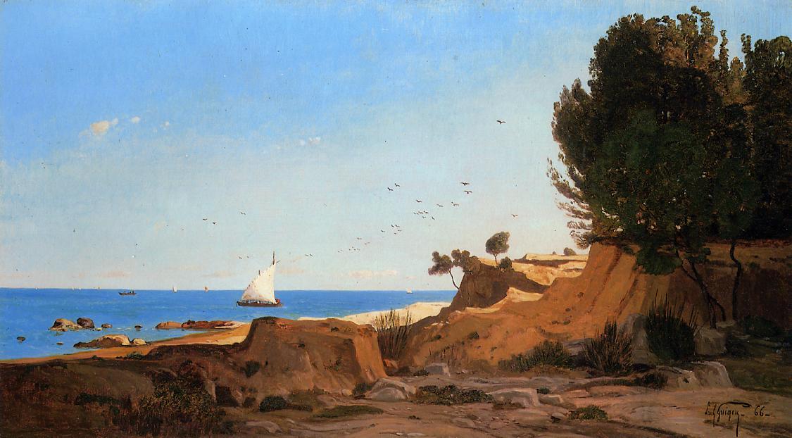 Around the Cap-Couronne near Marseille, vintage artwork by Paul-Camille Guigou, 12x8" (A4) Poster