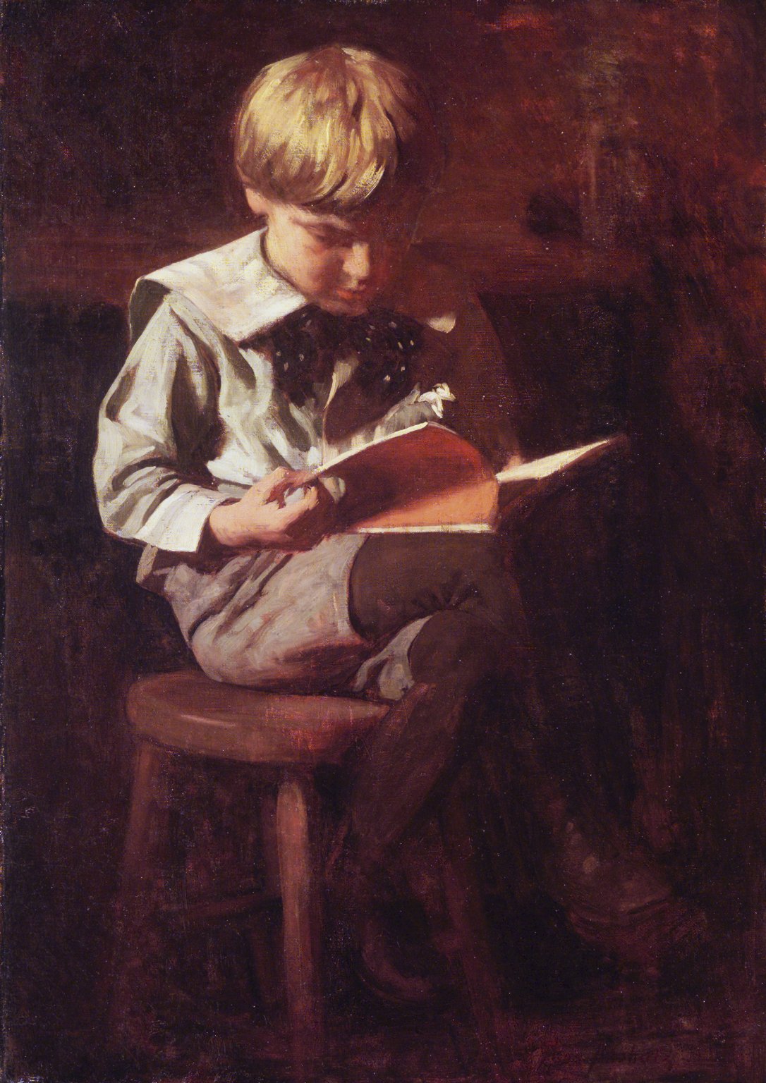 Boy Reading: Ned Anshutz by Thomas P. Anshutz,A3(16x12")Poster