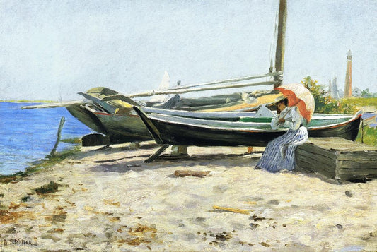 by  the Seashore, vintage artwork by Addison Thomas Millar, 12x8" (A4) Poster
