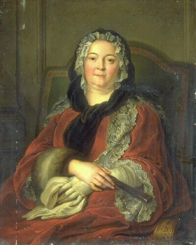 Portrait of Claudine Guerin de Tencin (1682-1749), vintage artwork by Jacques-Andre-Joseph Aved, 12x8" (A4) Poster