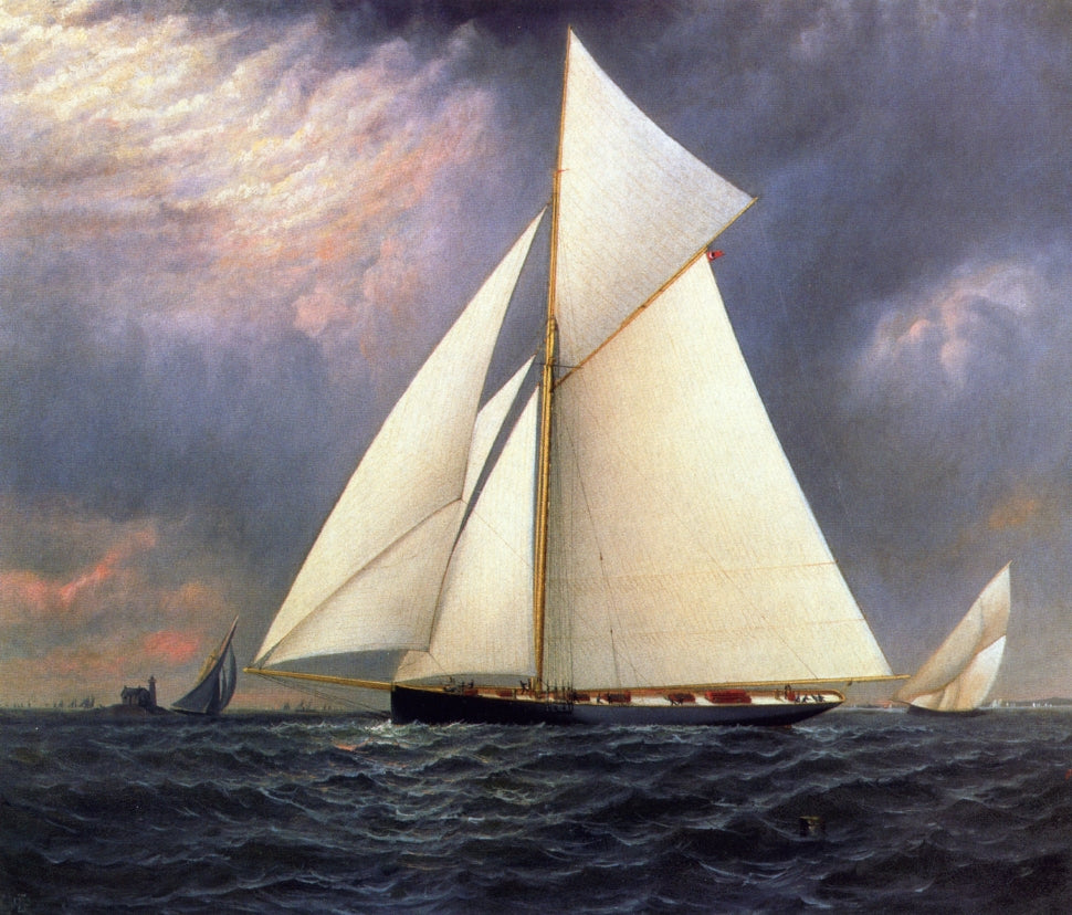 The Bedouin off Execution Rocks Lighthouse, vintage artwork by Elisha Taylor Baker, 12x8" (A4) Poster