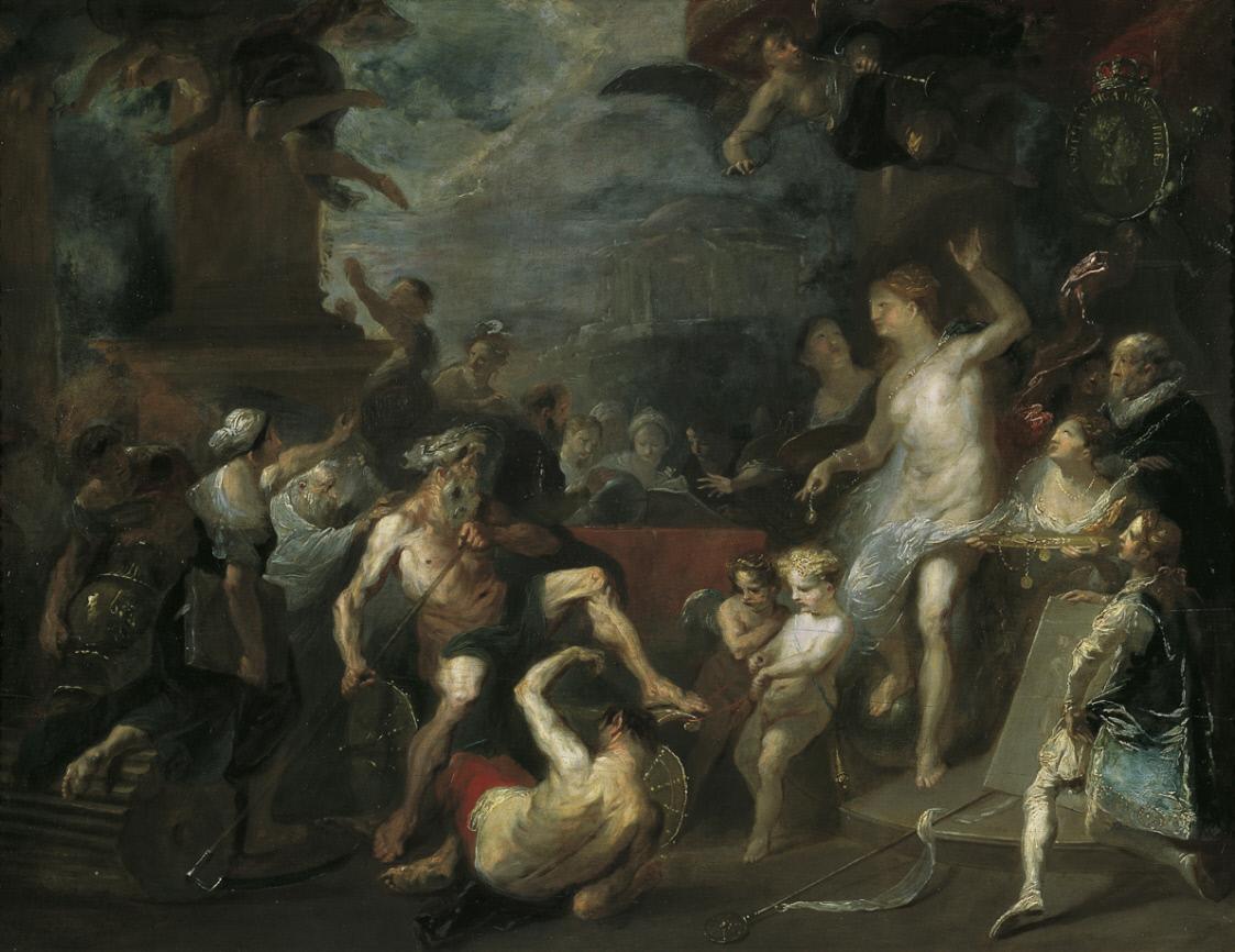 Allegory of the Prize Distribution at the Vienna Academy under Wenceslas Prince of Kaunitz-Rietberg, vintage artwork by Franz Anton Maulbertsch, 12x8" (A4) Poster