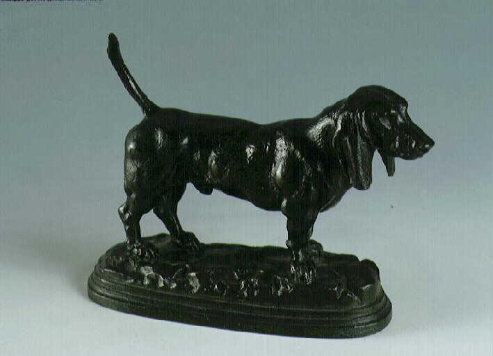 English Basset Hound, vintage artwork by Antoine-Louis Barye, A3 (16x12") Poster Print