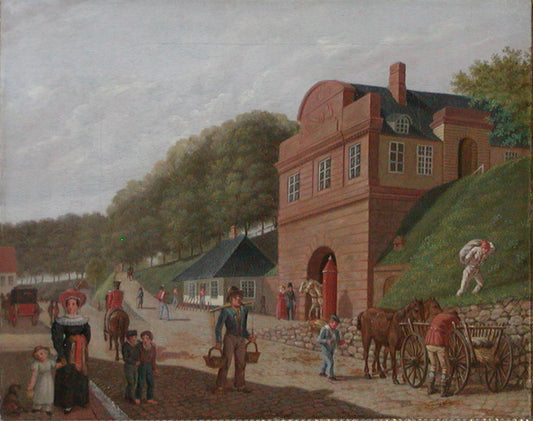 Nørreport, vintage artwork by Christoffer Wilhelm Eckersberg, 12x8" (A4) Poster