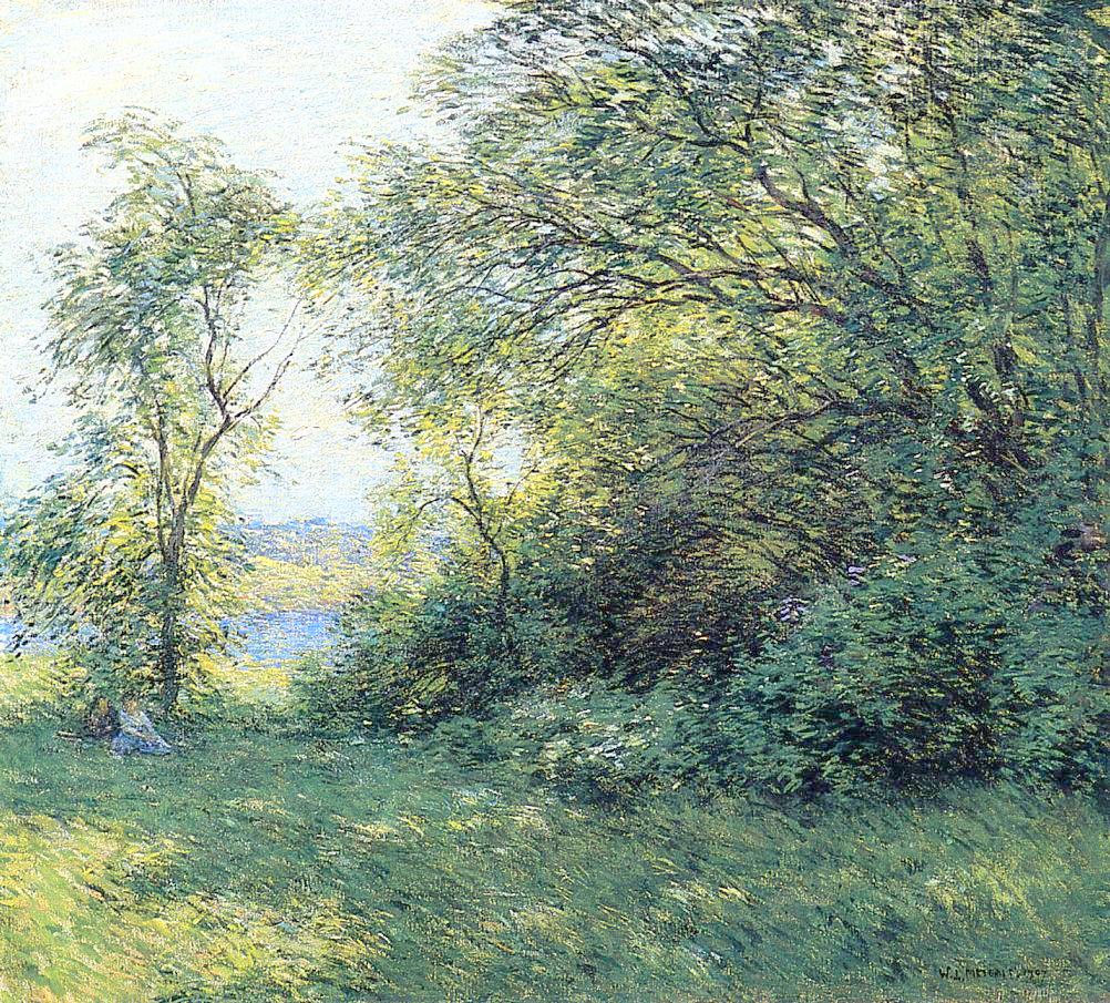 The Bower, vintage artwork by Willard Leroy Metcalf, 12x8" (A4) Poster
