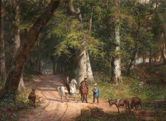 Encounter in the Wood, vintage artwork by Frans Arnold Breuhaus de Groot, 12x8" (A4) Poster