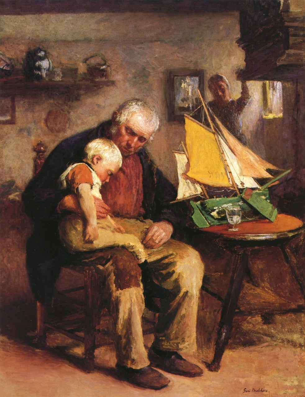 Old and Young by Gari Melchers,A3(16x12")Poster