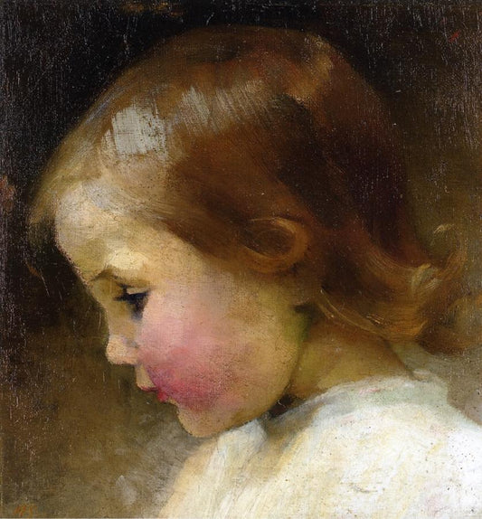Profile of a Girl, vintage artwork by Helene Schjerfbeck, 12x8" (A4) Poster