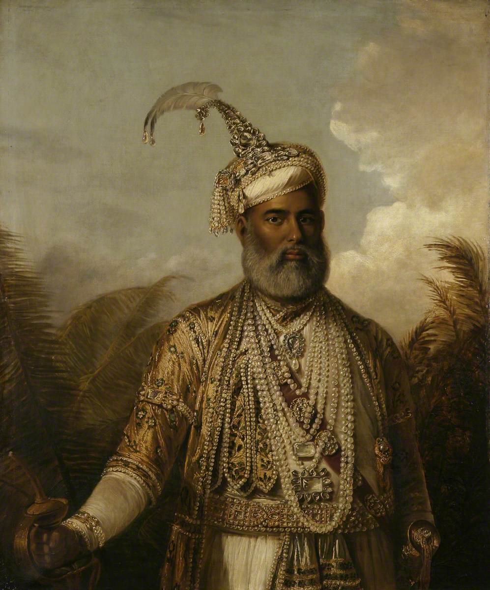 Muhammad Ali Khan, the Nawab of Arcot, vintage artwork by Tilly Kettle, 12x8" (A4) Poster
