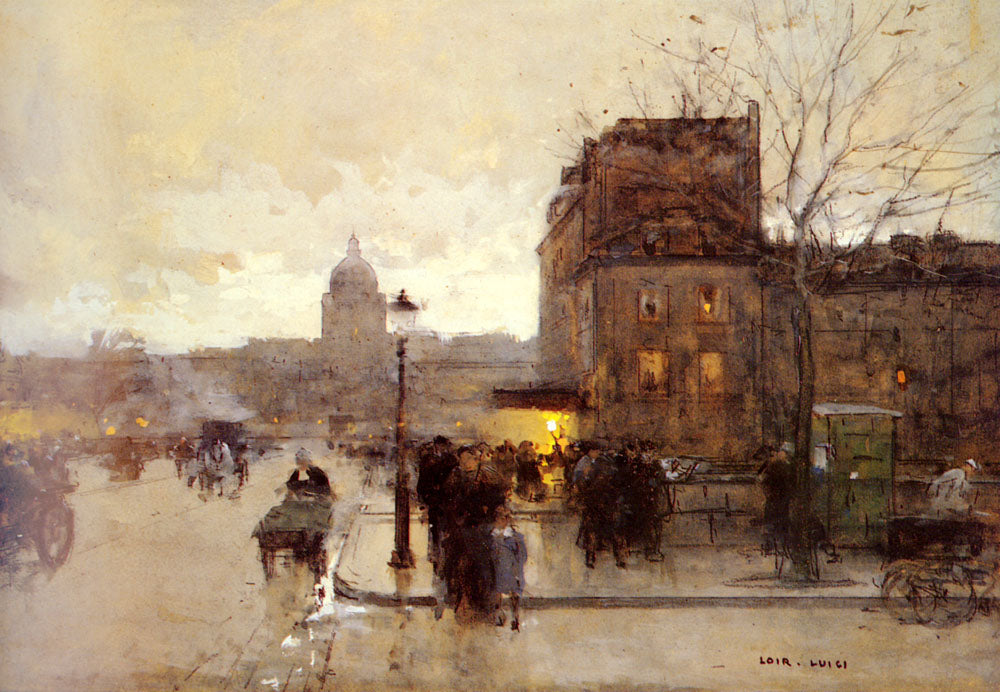 Boulevard Henri IV, Sunset, vintage artwork by Luigi Loir, 12x8" (A4) Poster