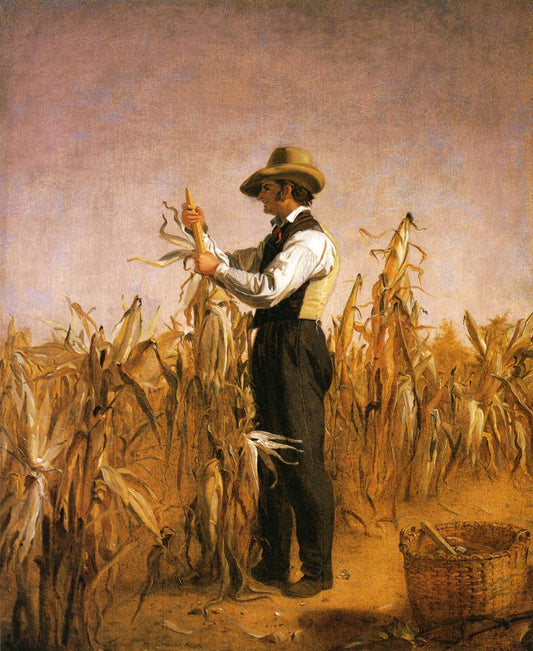 Long Island Farmer Husking Corn, vintage artwork by William Sidney Mount, A3 (16x12") Poster Print