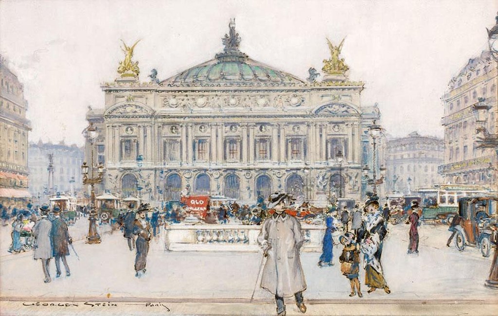 Place de l'Opera by Georges Stein,A3(16x12")Poster